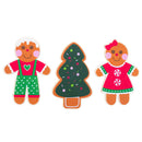 Set of 3 Painted Wooden Gingerbread Cutout DIY Craft 5 Inches