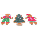 Set of 3 Painted Wooden Gingerbread Cutout DIY Craft 5 Inches