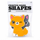 Set of 3 Painted Wooden Cats Cutout DIY Craft 4.5 Inches