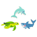 Set of 3 Painted Wooden Ocean Animals Cutout DIY Craft 5.4 Inches