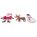Set of 3 Painted Wooden Santa Cutout DIY Craft 4.9 Inches