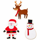 Set of 3 Painted Wooden Santa Cutout DIY Craft 4.9 Inches