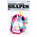 Set of 3 Painted Wooden Unicorns Cutout DIY Craft 5 Inches