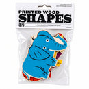 Set of 3 Painted Wooden Safari Animals Cutout DIY Craft 5.1 Inches