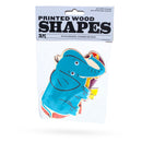 Set of 3 Painted Wooden Safari Animals Cutout DIY Craft 5.1 Inches