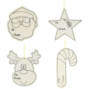 Set of 4 Unfinished Wooden Gift Tags Cutout DIY Craft 4.7 Inches