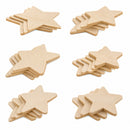 Set of 24 Unfinished Wooden Stars Cutout DIY Craft 4.7 Inches