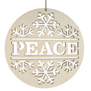 Unfinished Wooden Peace and Snowflake Ornament Cutout DIY Craft 10 Inches