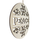Unfinished Wooden Peace and Snowflake Ornament Cutout DIY Craft 10 Inches