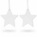 Set of 2 Blank Unfinished White Plaster Star Christmas Ornaments DIY Craft 3.9 Inches