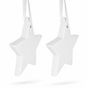 Set of 2 Blank Unfinished White Plaster Star Christmas Ornaments DIY Craft 3.9 Inches