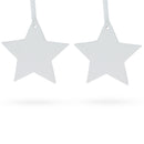 Set of 2 Blank Unfinished White Plaster Star Christmas Ornaments DIY Craft 3.9 Inches
