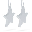 Set of 2 Blank Unfinished White Plaster Star Christmas Ornaments DIY Craft 3.9 Inches