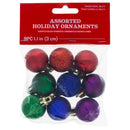 Set of 9 Plastic Christmas Ball Ornaments DIY Craft 1.65 Inches
