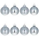 Set of 8 Shiny Silver Glass Christmas Ball Ornament DIY Craft 2.6 Inches