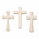 Set of 3 Unfinished Wooden Crosses Shape Cutouts DIY Crafts 9.5 Inches