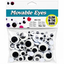 Set of 100 Glow in The Dark Self Adhesive Eyes