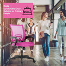 Pink Ergonomic Mesh Office Chair With Lumbar Support And Height Adjustable