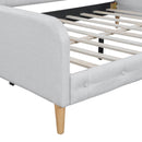 Full Size Upholstered Daybed with 4 Support Legs,Beige(Old SKU:DL001825)