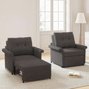 Dark Gray Lambswool Fabric Textured Sofa Bed Chair Storage