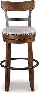 Valebeck 30 Inch Farmhouse Pub Height Bar Stool Brown
