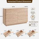 Contemporary 52 Inch Wide Nine Drawer Dresser Oak Finish