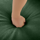 Modern Green Chenille 2-Seater Sofa with Ottoman Storage, Cylindrical Backrest and Armrests