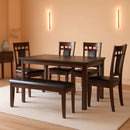 Brown Contemporary Engineered Wood Dining Table Set