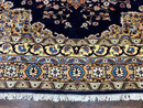 Indo Persian Rug 12x15, Mahal Sarouk Rug 12 x 15, Wool Hand Knotted Vintage Carpet, Navy Blue, Oversized Rug, Center Medallion