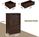Espresso Dresser With FiveDrawers Sliding Barn Doors