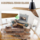 52 Inch Ceiling Fan With Remote Black Walnut Indoor Outdoor