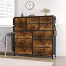 Brown Rustic Dresser With 12 Drawers Extra Storage