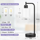 Industrial Touch Bedside Lamps 3-Way Dimmable USB-C