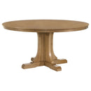 Hartville 5-piece Round Dining Table Set Natural Light Brown