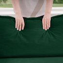 Classic Modern Comfortable Single Chair Deep Seat Sofa with Footstool, Green Corduroy Fabric, Living Room & Bedroom