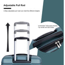 Expandable 3 Piece Luggage Sets PC Lightweight & Durable Suitcase with Two Hooks, Spinner Wheels, TSA Lock, (21/25/29) Dark Green