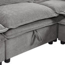 U_Style Double-Layer Cushion Modern Large U-Shaped Modular Sofa, Freely Combinable 6-Seater with Storage Function, Convertible to Sofa Bed, Perfect for Living Rooms, Offices, and Apartments