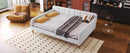 Full Size Upholstered Daybed with 4 Support Legs,Beige(Old SKU:DL001825)