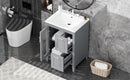 24' Bathroom Vanity with Sink, Bathroom Vanity Cabinet with Two Drawers and Door, Adjustable Shelf, Solid Wood and MDF, Grey (Old Sku:WF309411AAE)