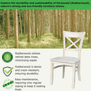 Set Of 2 35.8 In Parawood X Back Dining Chairs Unfinished