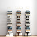 Vertical Bookshelf 8 Tier Rustic Brown Corner Shelf