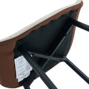 Extended Seat Cushion PU Dining Chair Set - Four Pieces.Smooth line design,Integral metal leg structure,Can integrate well into various modern home decoration styles.Gray and Brown Splicing Colors.