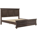 Traditional Town and Country Style Pinewood Vintage King Bed, Rich Brown