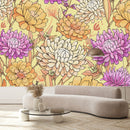 Elegant Yellow and Pink Flowers Wallpaper