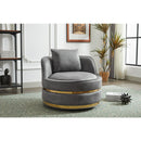 Swivel Chair, 360 Swivel Accent Chair, Faux Leather Barrel Chair Club Chair, Padded Single Chair for Living Room/Bedroom/Study/Waiting Room