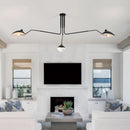 Matt Black Three Arm Adjustable Pendant Light Chandelier