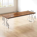 78.7 Inch Rustic Executive Desk For Home Office Brown-White