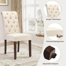Rectangular Dining Table Set For Six Black Beige Two Tone