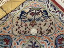 Persian Pictorial Rug 5 x 4 ft, Persian Isfahan Rug, Kork Wool on Silk Foundation, Signature from Master Weaver, Drums and Musical Instruments, Birds, Detailed