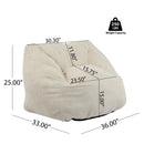 Olbia Indoor Bean Bag Chair, Beige Faux Fur